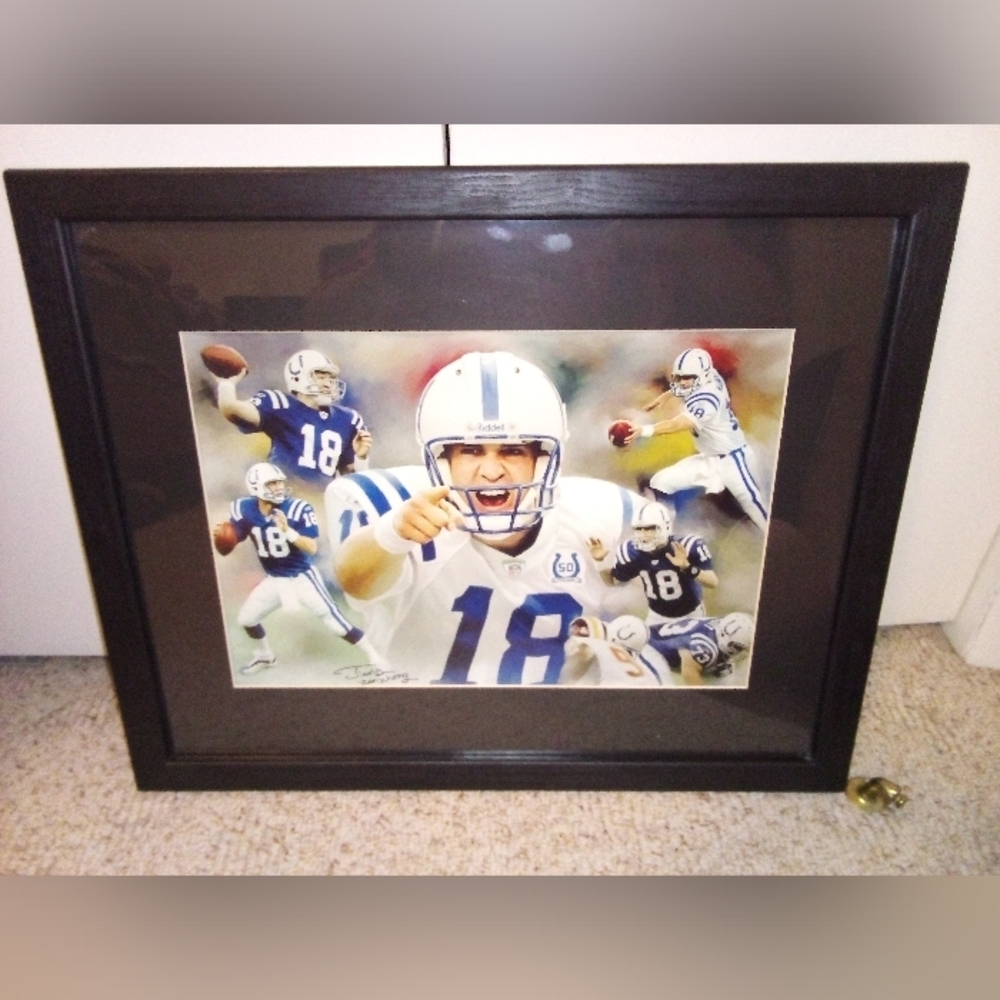 Peyton Manning artwork signed by the artist